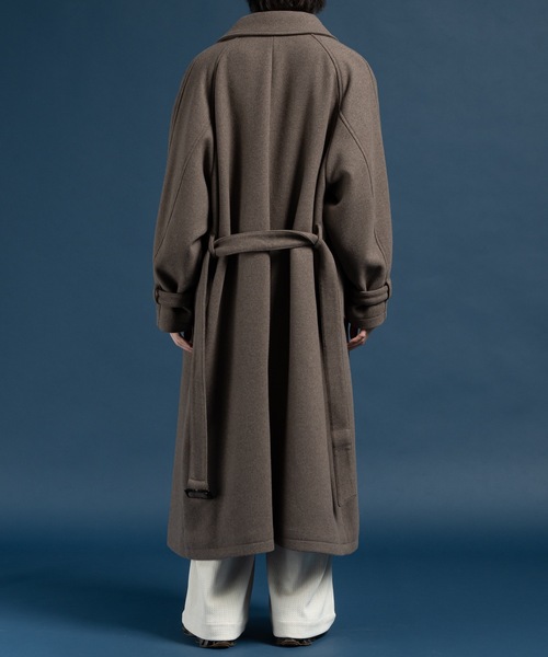 CASPER JOHN(キャスパージョン)の「Wool melton bal collar coat / ウールメルトンバルカラーコート(ステンカラーコート・メンズ・ベージュ/カーキ/ブラック・LARGE/X-SMALL/MEDIUM/SMALL)」の11枚目の写真