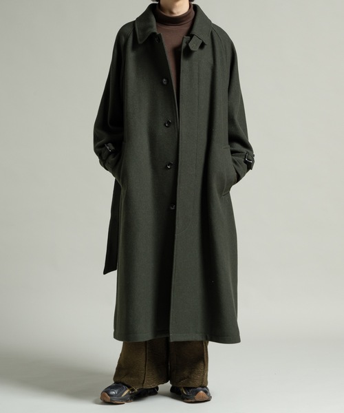 CASPER JOHN(キャスパージョン)の「Wool melton bal collar coat / ウールメルトンバルカラーコート(ステンカラーコート・メンズ・ベージュ/カーキ/ブラック・LARGE/X-SMALL/MEDIUM/SMALL)」の15枚目の写真