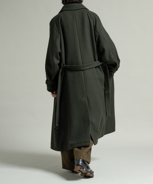 CASPER JOHN(キャスパージョン)の「Wool melton bal collar coat / ウールメルトンバルカラーコート(ステンカラーコート・メンズ・ベージュ/カーキ/ブラック・LARGE/X-SMALL/MEDIUM/SMALL)」の17枚目の写真