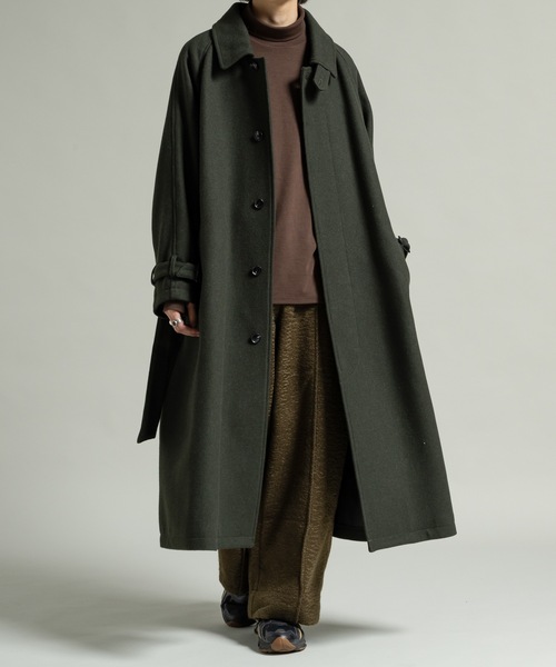 CASPER JOHN(キャスパージョン)の「Wool melton bal collar coat / ウールメルトンバルカラーコート(ステンカラーコート・メンズ・ベージュ/カーキ/ブラック・LARGE/X-SMALL/MEDIUM/SMALL)」の18枚目の写真
