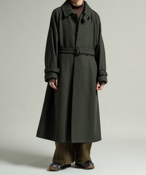 CASPER JOHN(キャスパージョン)の「Wool melton bal collar coat / ウールメルトンバルカラーコート(ステンカラーコート・メンズ・ベージュ/カーキ/ブラック・LARGE/X-SMALL/MEDIUM/SMALL)」の19枚目の写真