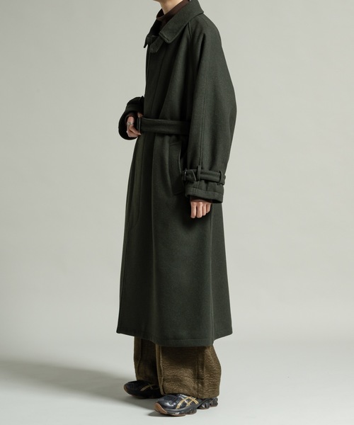 CASPER JOHN(キャスパージョン)の「Wool melton bal collar coat / ウールメルトンバルカラーコート(ステンカラーコート・メンズ・ベージュ/カーキ/ブラック・LARGE/X-SMALL/MEDIUM/SMALL)」の20枚目の写真