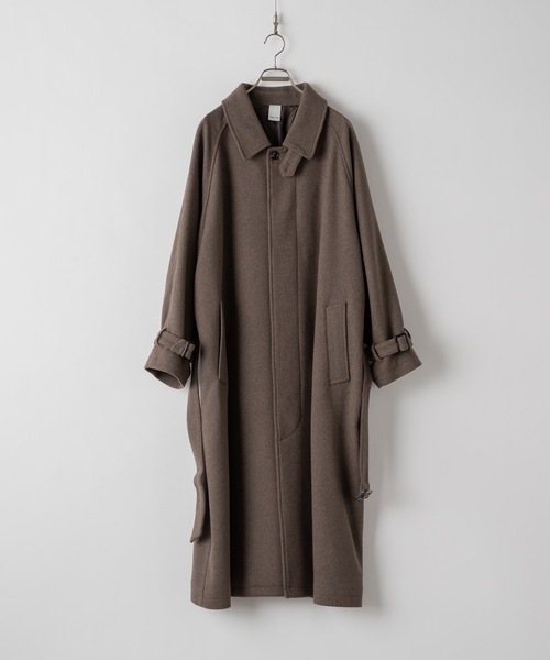 CASPER JOHN(キャスパージョン)の「Wool melton bal collar coat / ウールメルトンバルカラーコート(ステンカラーコート・メンズ・ベージュ/カーキ/ブラック・LARGE/X-SMALL/MEDIUM/SMALL)」の7枚目の写真