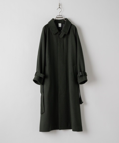 CASPER JOHN(キャスパージョン)の「Wool melton bal collar coat / ウールメルトンバルカラーコート(ステンカラーコート・メンズ・ベージュ/カーキ/ブラック・LARGE/X-SMALL/MEDIUM/SMALL)」の13枚目の写真