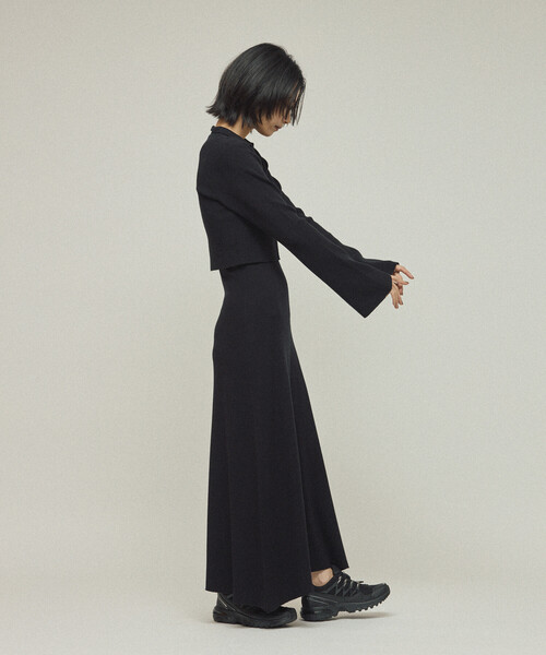 Firsthand（ファーストハンド）の「Firsthand/ファーストハンド 機能性素材 シルク入り ニットアンサンブルワンピース / 抗ピル / マシンウォッシャブル（ワンピース・レディース・ブラック/グレー・ﾌﾘ-）」の11枚目の写真