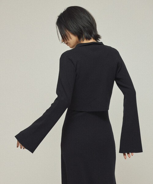 Firsthand（ファーストハンド）の「Firsthand/ファーストハンド 機能性素材 シルク入り ニットアンサンブルワンピース / 抗ピル / マシンウォッシャブル（ワンピース・レディース・ブラック/グレー・ﾌﾘ-）」の14枚目の写真