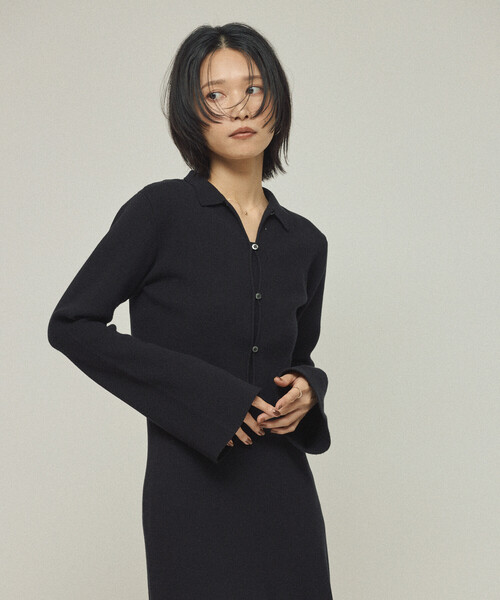 Firsthand（ファーストハンド）の「Firsthand/ファーストハンド 機能性素材 シルク入り ニットアンサンブルワンピース / 抗ピル / マシンウォッシャブル（ワンピース・レディース・ブラック/グレー・ﾌﾘ-）」の16枚目の写真