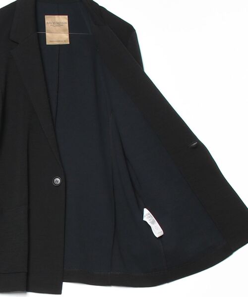 ROBES&CONFECTIONS(ローブスコンフェクションズ)の「Robes & Confections/ローブス&コンフェクションズ/ウールコットン ミラノリブジャケット(テーラードジャケット・レディース・ブラック・1/2/3)」の3枚目の写真