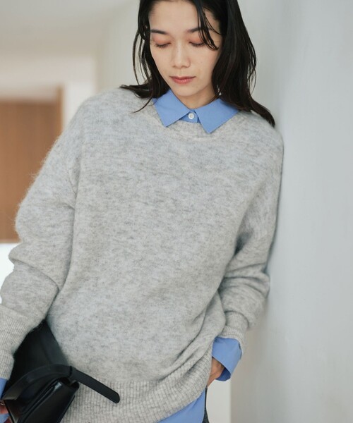 セール】アルパカブレンド クルーネック プルオーバー ニット（ニット