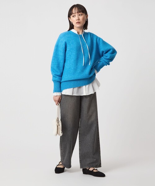 green label relaxing(グリーンレーベルリラクシング)の「アルパカブレンド クルーネック プルオーバー ニット(ニット/セーター・レディース・レッド/ライトグレー/ライトブルー/ベージュ/ケリーグリーン・FREE)」の14枚目の写真