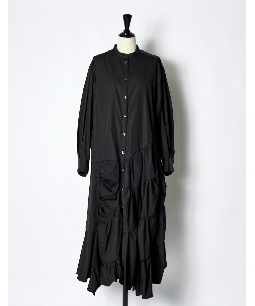 RUMCHE(ラムシェ)の「Typewriter Gathered Dress / タイプライターギャザードレス(ワンピース・レディース・ホワイト/ブラック・FREE)」の15枚目の写真