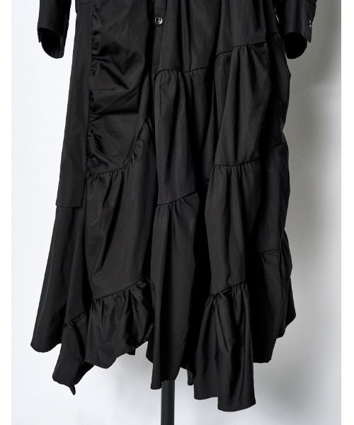 RUMCHE(ラムシェ)の「Typewriter Gathered Dress / タイプライターギャザードレス(ワンピース・レディース・ホワイト/ブラック・FREE)」の19枚目の写真