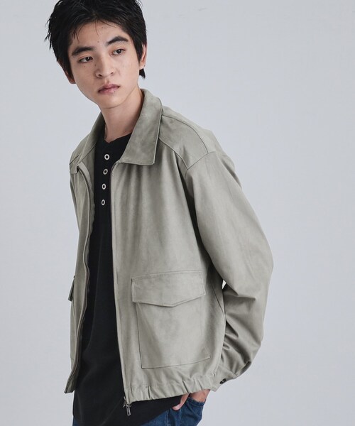 tk.TAKEO KIKUCHI(ティーケータケオキクチ)の「フェイクスエードシャツアウター(ブルゾン・メンズ・ブラック/ライトグレー/ダークブラウン・03/02/01)」の6枚目の写真