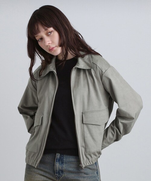 tk.TAKEO KIKUCHI(ティーケータケオキクチ)の「フェイクスエードシャツアウター(ブルゾン・メンズ・ブラック/ライトグレー/ダークブラウン・03/02/01)」の9枚目の写真