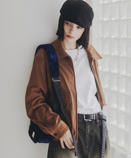 セール】フェイクスエードシャツアウター（ブルゾン）｜tk.TAKEO