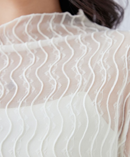 Lace Ladies(レースレディース)の「ウエーブライン 長袖 チュール メロウ トップス(その他トップス・レディース・アイボリー/ホワイト・FREE)」の10枚目の写真