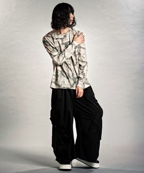 NO ID.（ノーアイディ）の「【NO ID.】Uneven Print Thermal Pullover / Uneven プリント サーマル プルオーバー（Tシャツ/カットソー・メンズ・ブラック/アイボリー・ONE SIZE）」の17枚目の写真