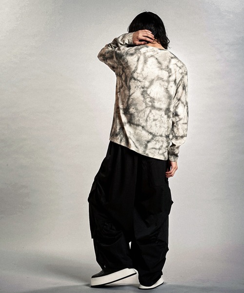 NO ID.（ノーアイディ）の「【NO ID.】Uneven Print Thermal Pullover / Uneven プリント サーマル プルオーバー（Tシャツ/カットソー・メンズ・ブラック/アイボリー・ONE SIZE）」の9枚目の写真