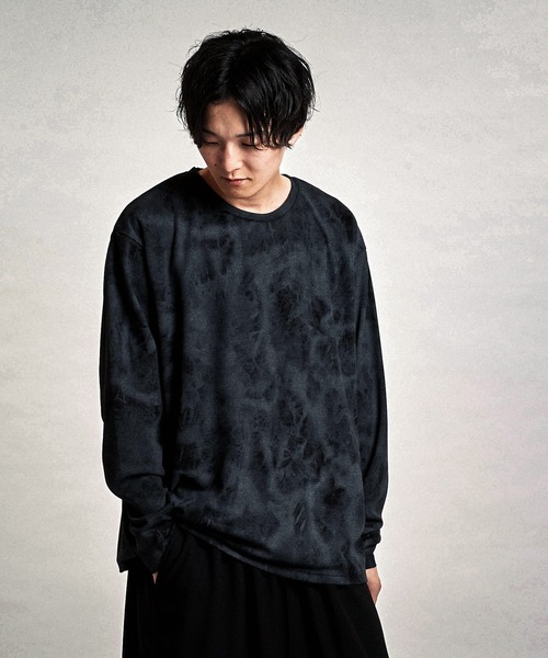 NO ID.（ノーアイディ）の「【NO ID.】Uneven Print Thermal Pullover / Uneven プリント サーマル プルオーバー（Tシャツ/カットソー・メンズ・ブラック/アイボリー・ONE SIZE）」の4枚目の写真