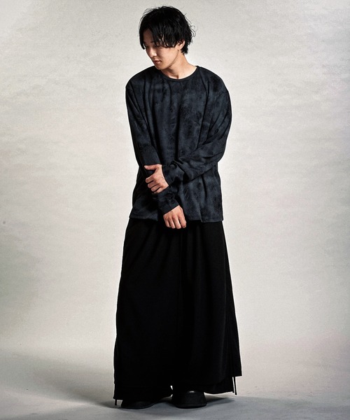 NO ID.（ノーアイディ）の「【NO ID.】Uneven Print Thermal Pullover / Uneven プリント サーマル プルオーバー（Tシャツ/カットソー・メンズ・ブラック/アイボリー・ONE SIZE）」の5枚目の写真