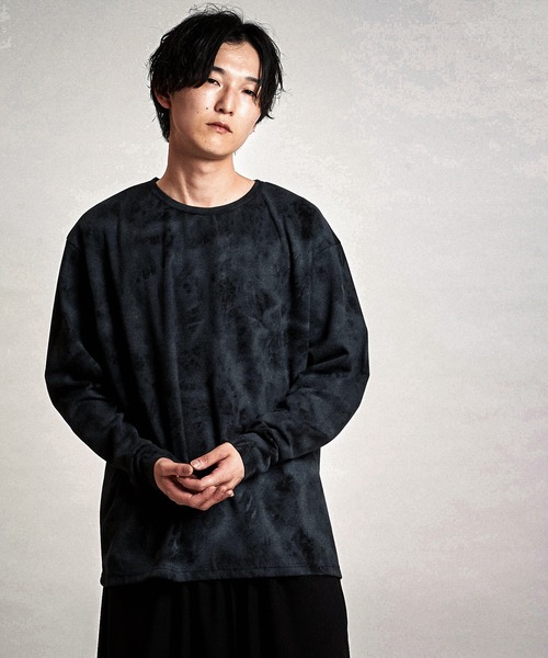 NO ID.（ノーアイディ）の「【NO ID.】Uneven Print Thermal Pullover / Uneven プリント サーマル プルオーバー（Tシャツ/カットソー・メンズ・ブラック/アイボリー・ONE SIZE）」の6枚目の写真