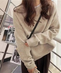 ドロップショルダーシンプルニット