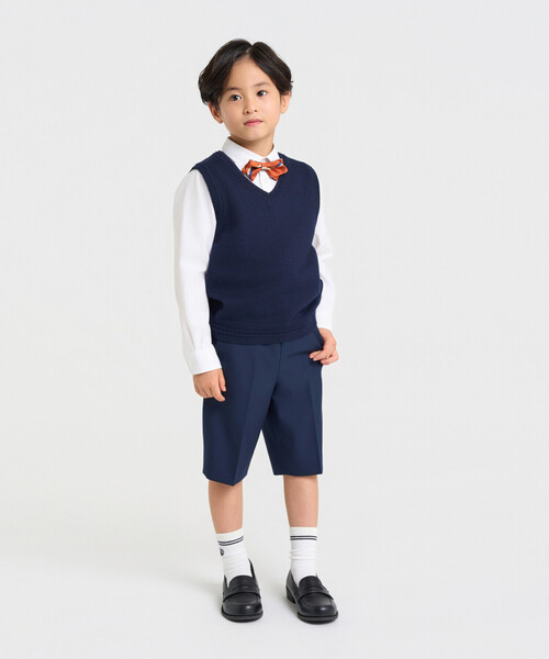 COMME CA ISM(コムサイズム)の「【セットアップ対応】TRトロピカル ハーフパンツ(スーツパンツ・キッズ・ネイビー・120cm/110cm/130cm)」の4枚目の写真