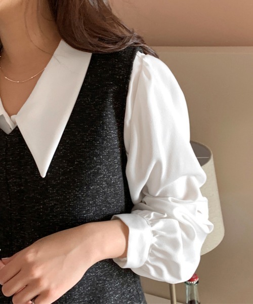 Miniministore(ミニミニストア)の「シャツブラウス ゴールドボタン ブラウス(シャツ/ブラウス・レディース・ブラック/ホワイト・FREE)」の11枚目の写真