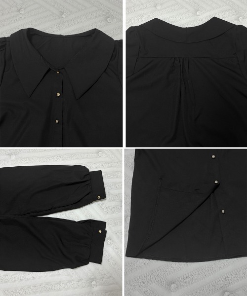 Miniministore(ミニミニストア)の「シャツブラウス ゴールドボタン ブラウス(シャツ/ブラウス・レディース・ブラック/ホワイト・FREE)」の20枚目の写真