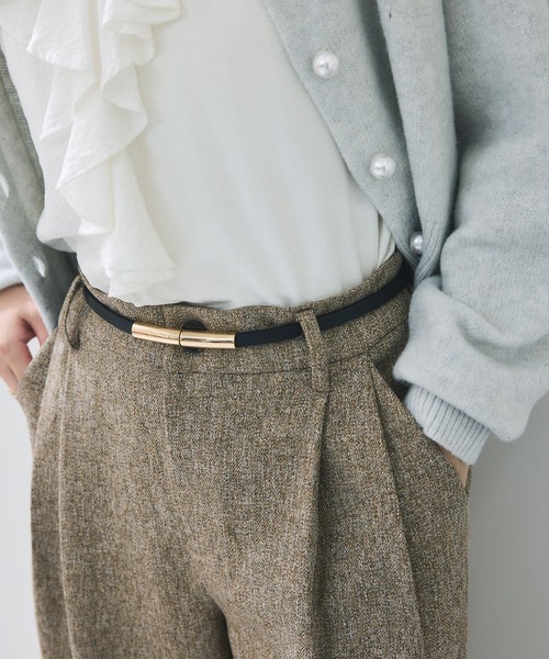 VIS（ビス）の「10mm幅ナローベルト（ベルト・レディース・ブラック/ダークブラウン/キナリ・FREE）」の3枚目の写真