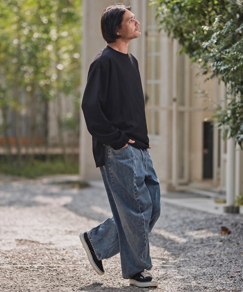 CAMBIO(カンビオ)の「mlt5432-ビッグシルエットサイドスリット鹿の子カットソー(Tシャツ/カットソー・メンズ・グレイッシュベージュ/ブラック/ホワイト・M/L/XL)」の16枚目の写真