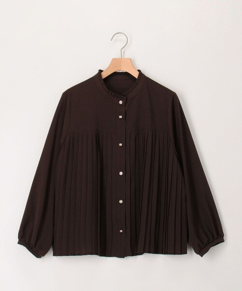 MICO COULIER（ミコクリエ）の「ジョーゼットプリーツブラウス（シャツ/ブラウス・レディース・ホワイト系その他/ネイビー/ブラウン/グレイッシュベージュ・38）」の13枚目の写真