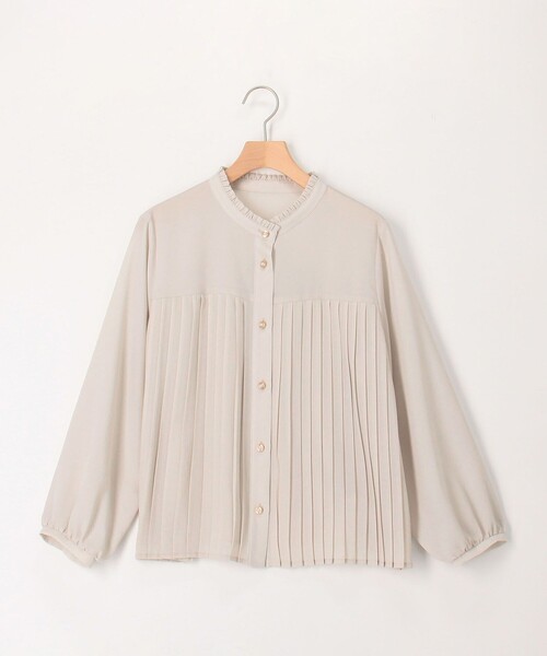 MICO COULIER（ミコクリエ）の「ジョーゼットプリーツブラウス（シャツ/ブラウス・レディース・ホワイト系その他/ネイビー/ブラウン/グレイッシュベージュ・38）」の10枚目の写真