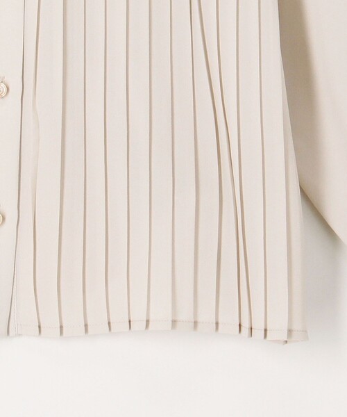 MICO COULIER（ミコクリエ）の「ジョーゼットプリーツブラウス（シャツ/ブラウス・レディース・ホワイト系その他/ネイビー/ブラウン/グレイッシュベージュ・38）」の6枚目の写真