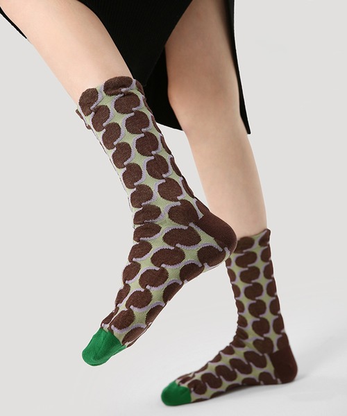 SANSeLF（サンセルフ）の「【SANSeLF】ラウンドモチーフ ミドル丈 ジオメトリックソックス saa25a081（ソックス/靴下・レディース・マルチ・FREE）」の5枚目の写真