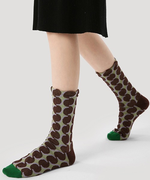 SANSeLF（サンセルフ）の「【SANSeLF】ラウンドモチーフ ミドル丈 ジオメトリックソックス saa25a081（ソックス/靴下・レディース・マルチ・FREE）」の6枚目の写真