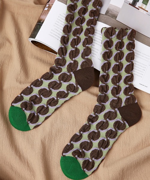 SANSeLF（サンセルフ）の「【SANSeLF】ラウンドモチーフ ミドル丈 ジオメトリックソックス saa25a081（ソックス/靴下・レディース・マルチ・FREE）」の13枚目の写真