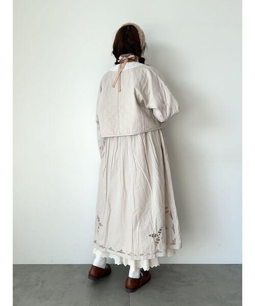 WEB限定 Sサイズ】カットワーク刺繍前後着ノースリワンピース