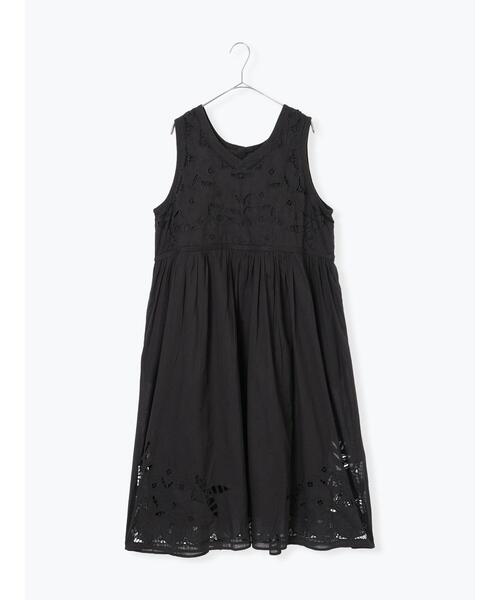 WEB限定 Sサイズ】カットワーク刺繍前後着ノースリワンピース