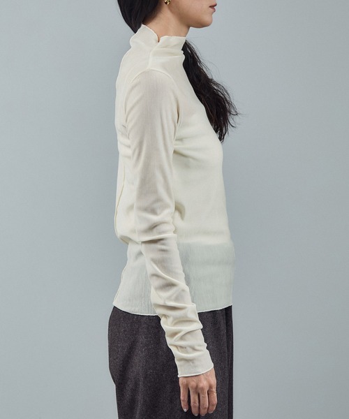 SALON adam et rope'(サロン アダム エ ロペ)の「【WEB限定】リュクスベロアハイネックプルオーバー 2(Tシャツ/カットソー・レディース・ブラック/オフホワイト・FREE)」の14枚目の写真