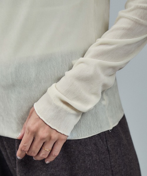 SALON adam et rope'(サロン アダム エ ロペ)の「【WEB限定】リュクスベロアハイネックプルオーバー 2(Tシャツ/カットソー・レディース・ブラック/オフホワイト・FREE)」の17枚目の写真