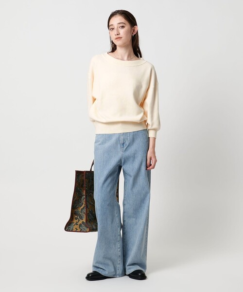 UNITED ARROWS（ユナイテッドアローズ）の「スヴィン オフネック ニット ‐ウォッシャブル‐（ニット/セーター・レディース・オフホワイト/ブラック/レッド・FREE）」の22枚目の写真