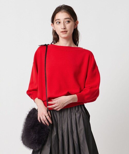 UNITED ARROWS（ユナイテッドアローズ）の「スヴィン オフネック ニット ‐ウォッシャブル‐（ニット/セーター・レディース・オフホワイト/ブラック/レッド・FREE）」の20枚目の写真