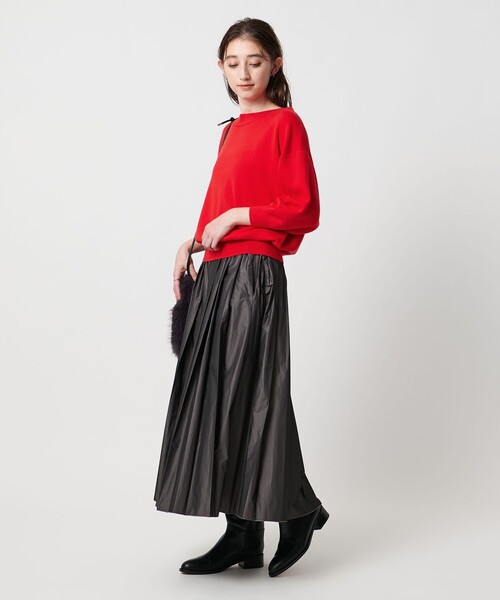 UNITED ARROWS（ユナイテッドアローズ）の「スヴィン オフネック ニット ‐ウォッシャブル‐（ニット/セーター・レディース・オフホワイト/ブラック/レッド・FREE）」の16枚目の写真