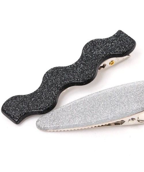 niko and...（ニコアンド）の「WAVE2SETヘアクリップ（バレッタ/ヘアクリップ・レディース・ブラック/グレー・0）」の4枚目の写真