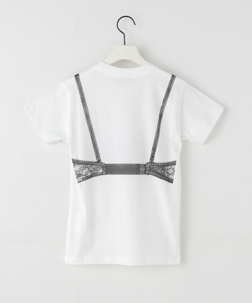 vaquera バケラ ブラプリント ホワイト Tシャツ S VAQUERA / バケラ WOMEN BRA T SHIRT（Tシャツ／カットソー）｜PULP