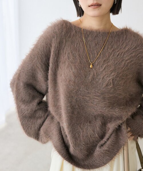 RIVE DROITE（リヴドロワ）の「【リバイバル/前後2WAY】メランジフェザー2WAYニット（ニット/セーター・レディース・チャコールグレー/ブラウン/ホワイト系その他・FREE）」の2枚目の写真