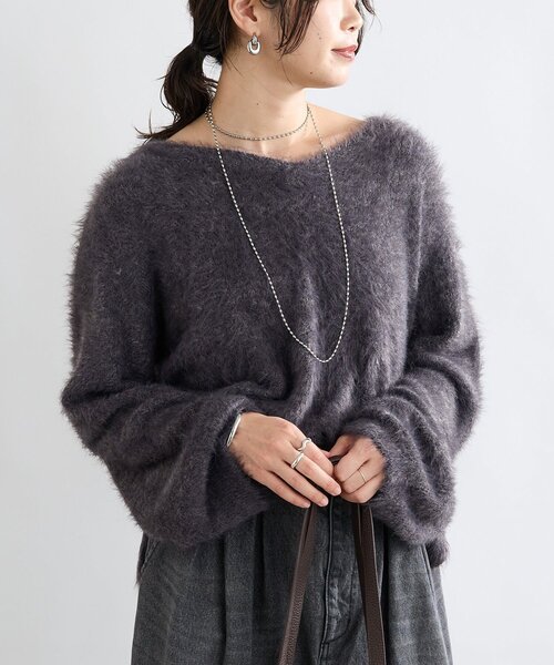 リバイバル/前後2WAY】メランジフェザー2WAYニット（ニット