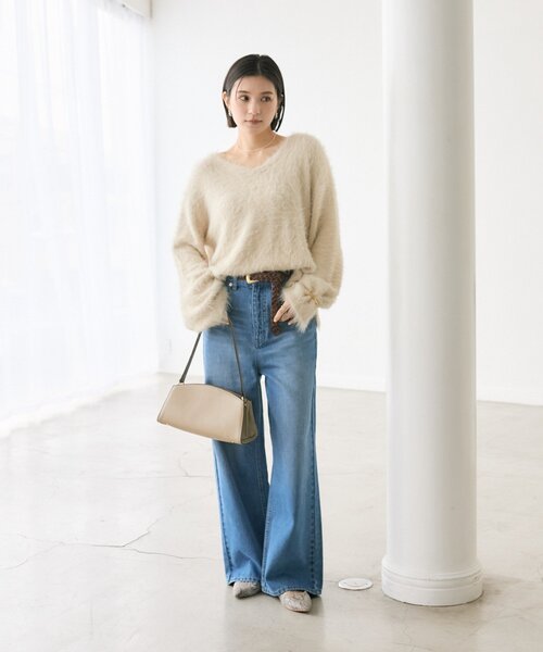 リバイバル/前後2WAY】メランジフェザー2WAYニット（ニット/セーター