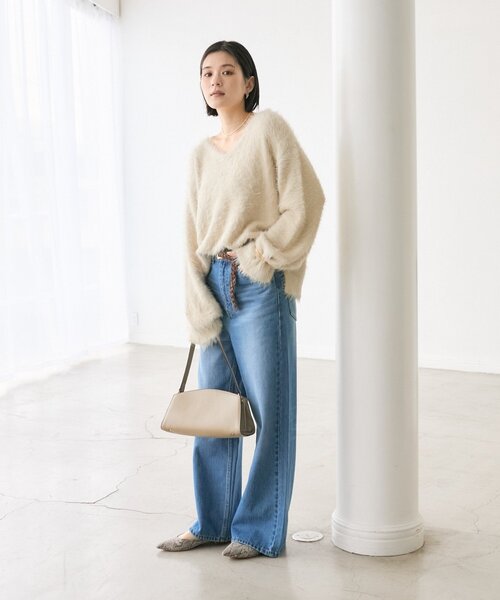 RIVE DROITE（リヴドロワ）の「【リバイバル/前後2WAY】メランジフェザー2WAYニット（ニット/セーター・レディース・チャコールグレー/ブラウン/ホワイト系その他・FREE）」の19枚目の写真